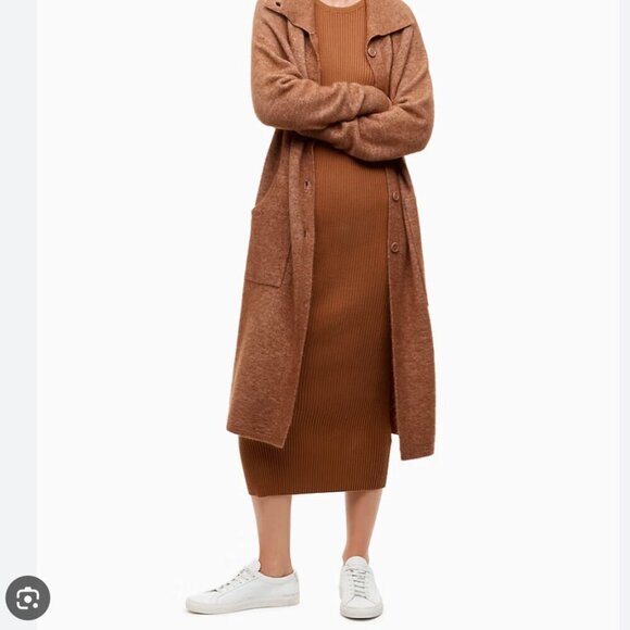 Aritzia the Group Babaton Wool Yak Nour Sweater Tan Brown Size Small - Picture 6 of 11